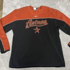 Houston Astros Sweater Mens Large MLB Baseball‎ Reebok Fleece Pullover